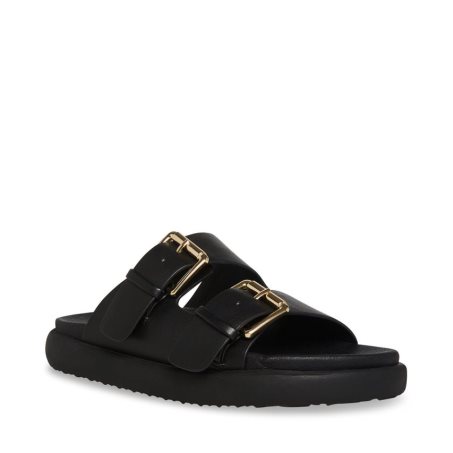 Black Steve Madden Nevara Women's Slides | PH 6597NOH